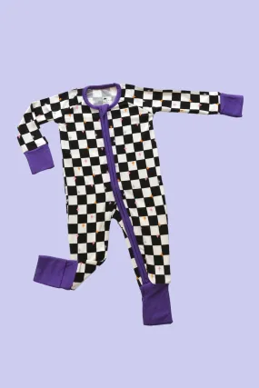 𝐒𝐀𝐋𝐄! 𝟓𝟎% 𝐎𝐅𝐅!  Bamboo Baby Pajamas - Double Zipper - Longies - Checkered Magic