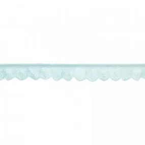 1 1/8" Powder Blue Eyelet Lace Trim by the Yard