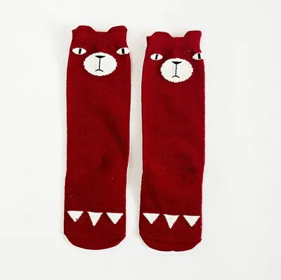 1 par encantador Unisex de dibujos animados lindo Fox niños bebé calcetines de la rodilla niño del bebé niña niño calcetines de bebé suave de algodón calcetines 0-3 Y