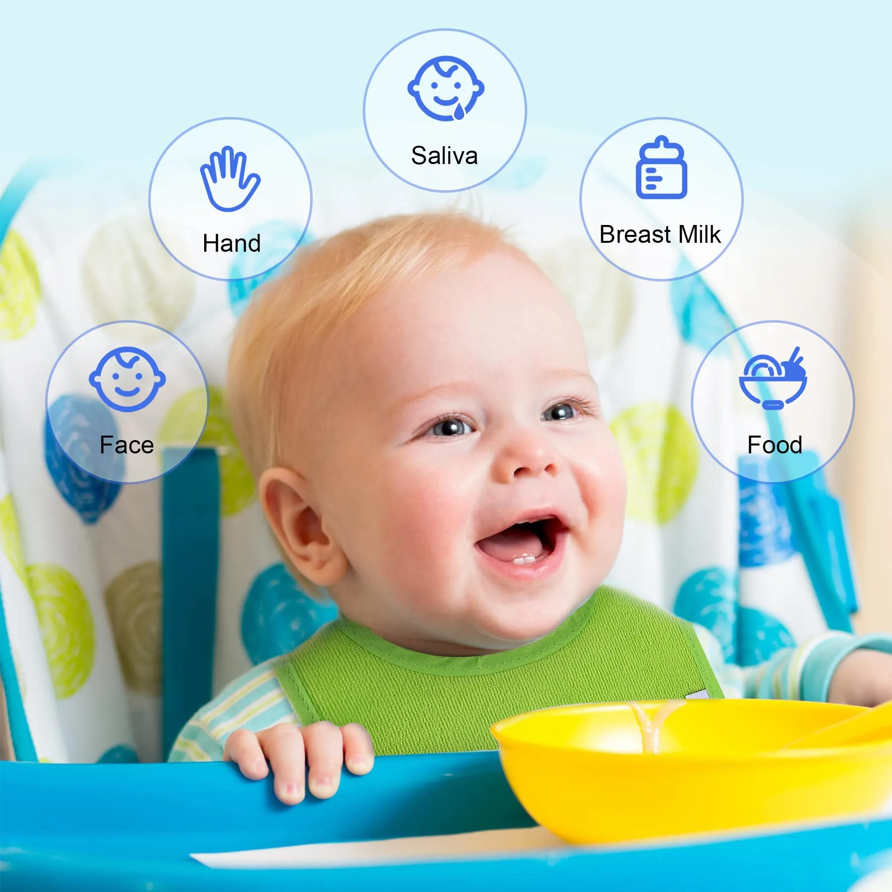 12 Pack Terry Drool Cotton Bibs, Unisex Baby Bibs with Fiber Filling Waterproof for Feeding, Teething, Drooling Boy