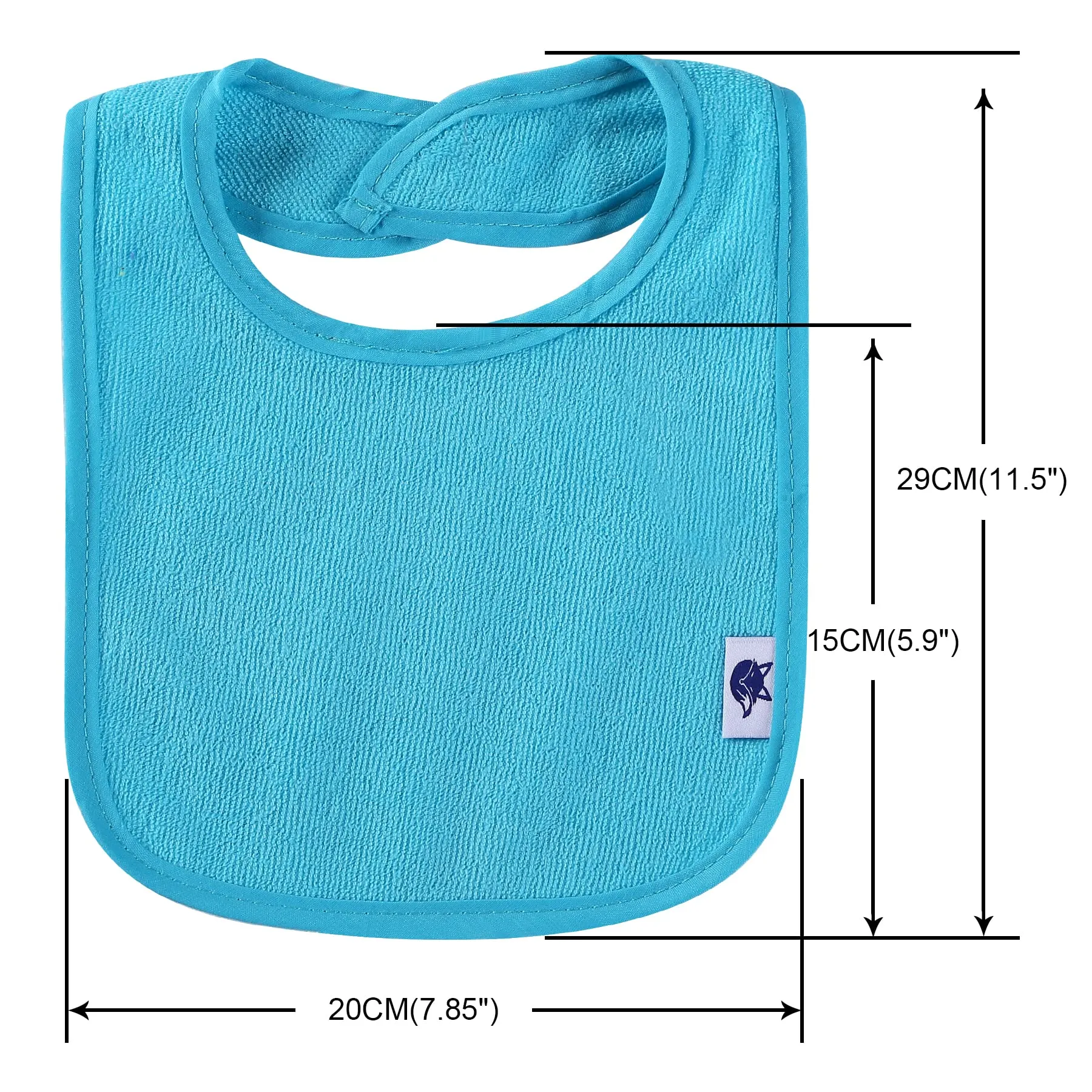 12 Pack Terry Drool Cotton Bibs, Unisex Baby Bibs with Fiber Filling Waterproof for Feeding, Teething, Drooling Boy