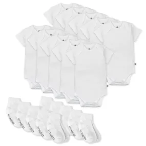 20-Pack Organic Cotton Short Sleeve Bodysuit & Sock Bundle