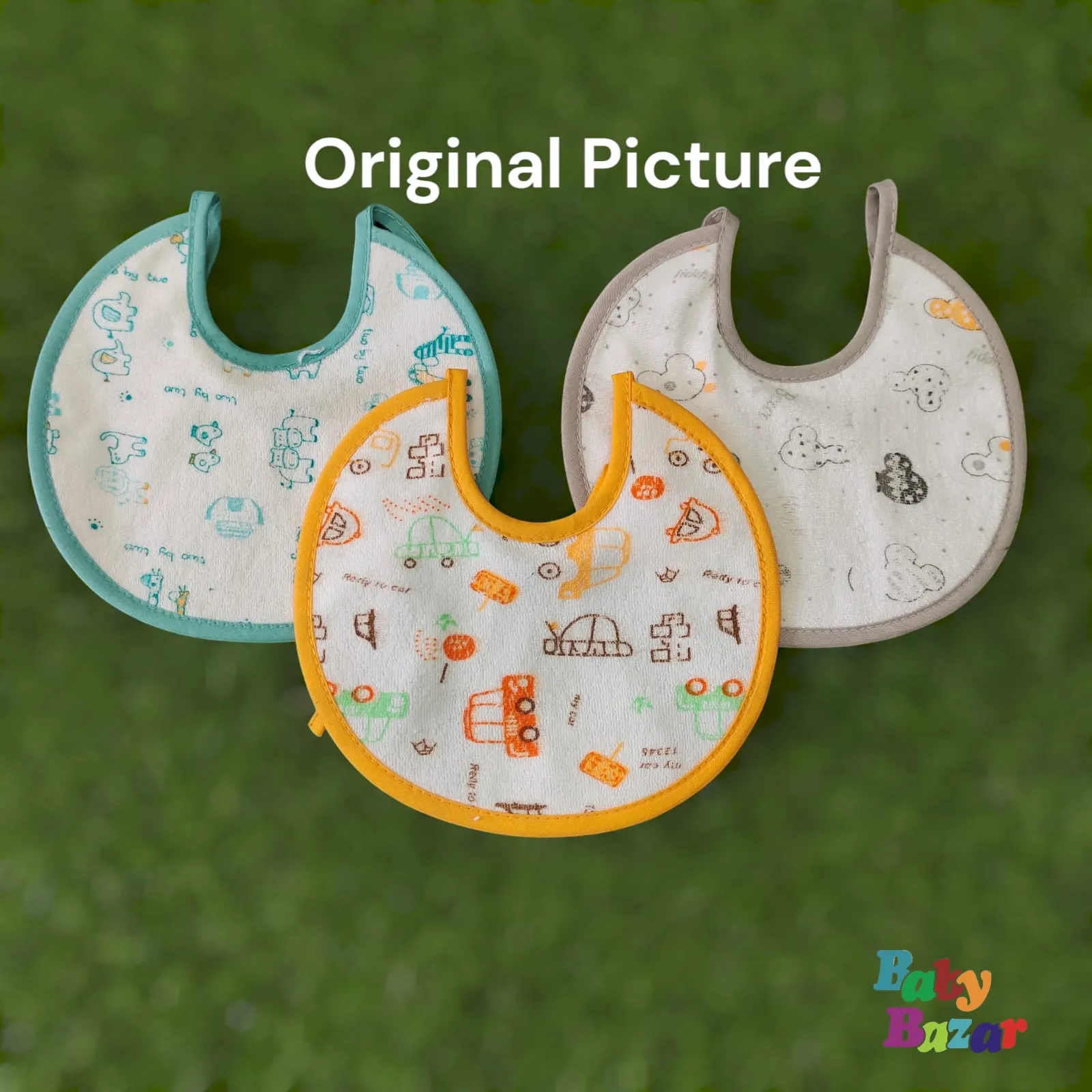 3-in-1 Waterproof Baby Bibs Pack – Soft Absorbent & Durable