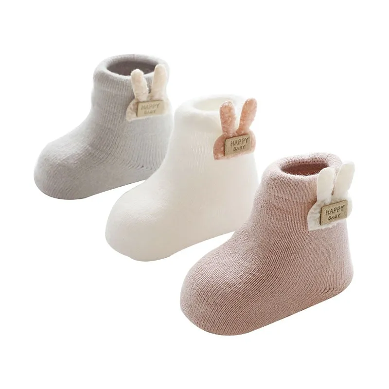 3 Pairs Winter Baby Socks Warm Thick Cotton Socks For Girls Boys Infant Cute Cartoon  Newborn Shoes Boots Clothing Accessories