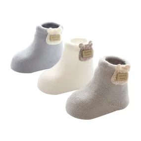 3 Pairs Winter Baby Socks Warm Thick Cotton Socks For Girls Boys Infant Cute Cartoon  Newborn Shoes Boots Clothing Accessories
