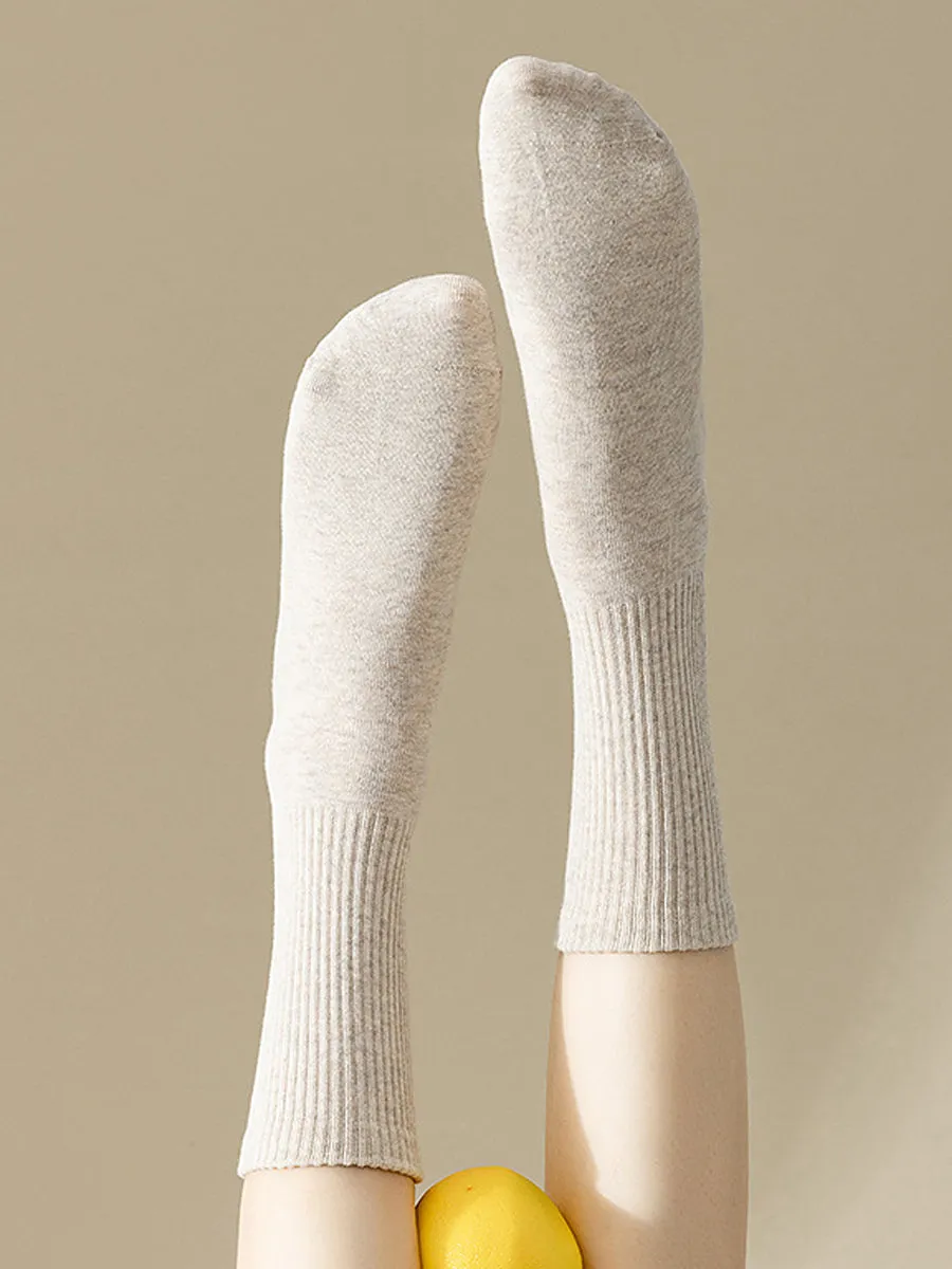 7 Pairs Women Winter Casual Solid Cotton Socks