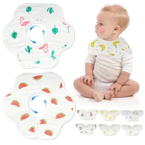8-Pack 360° Rotate Organic Cotton Baby Bibs, Newborn Muslin Bibs For Teething And Drooling,Unisex Baby Bibs For Toddler, Adjustable With Snaps, Super Soft & Absorbent Baby Bibs For Boys And Girls.