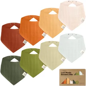 8-Pack Lumi Muslin Bandana Bibs (Sahara)