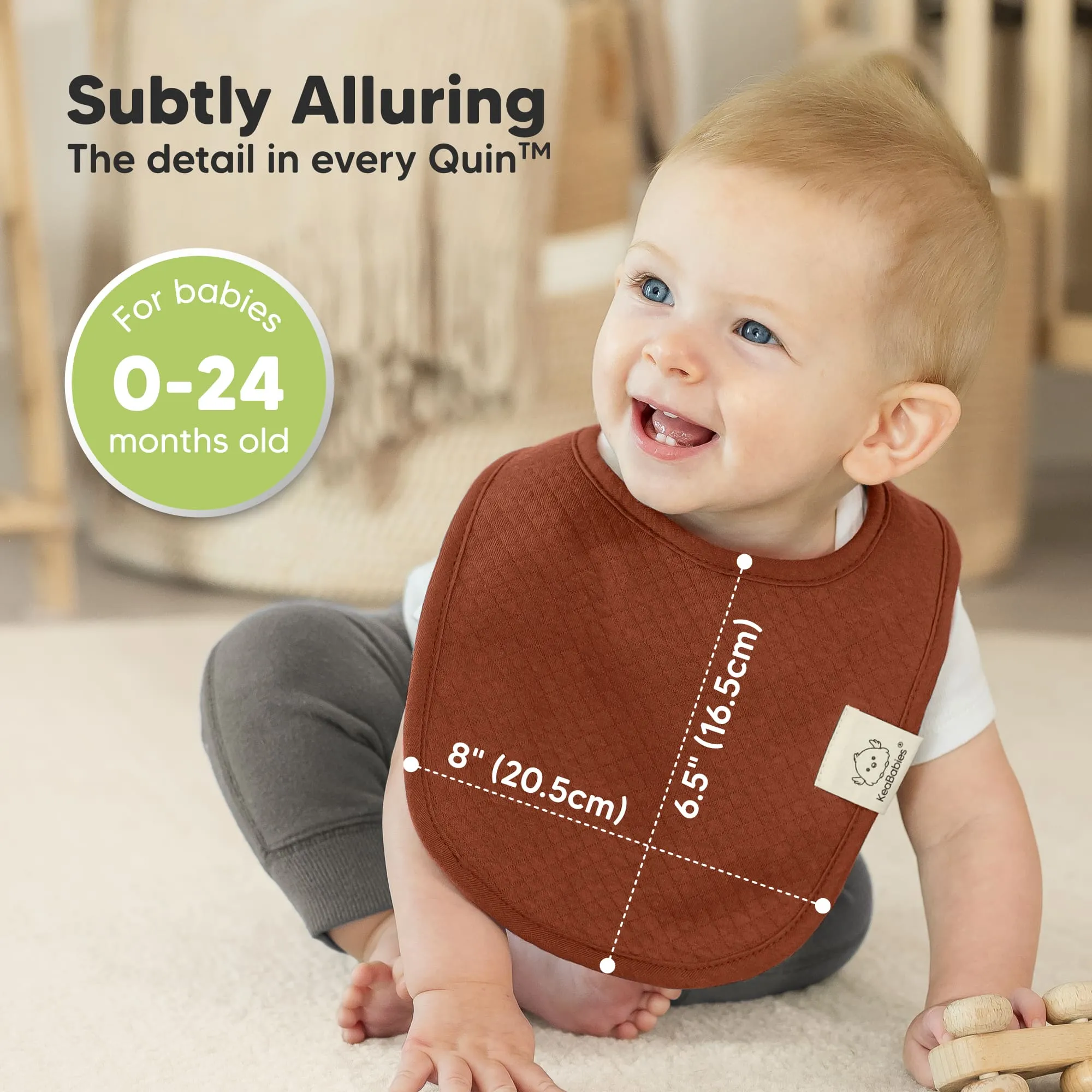 8-Pack Urban Quin Drool Bibs (Sahara)
