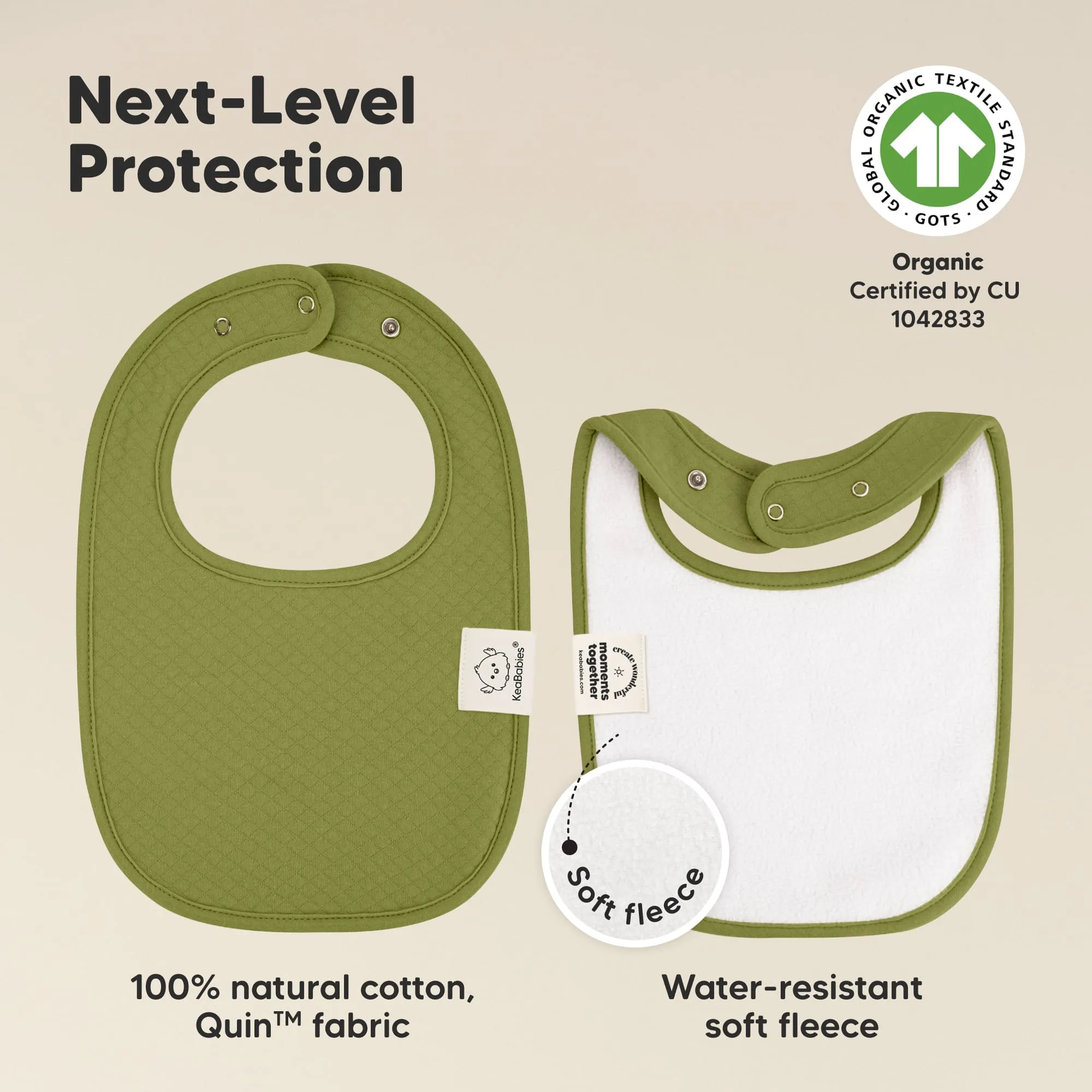 8-Pack Urban Quin Drool Bibs (Sahara)