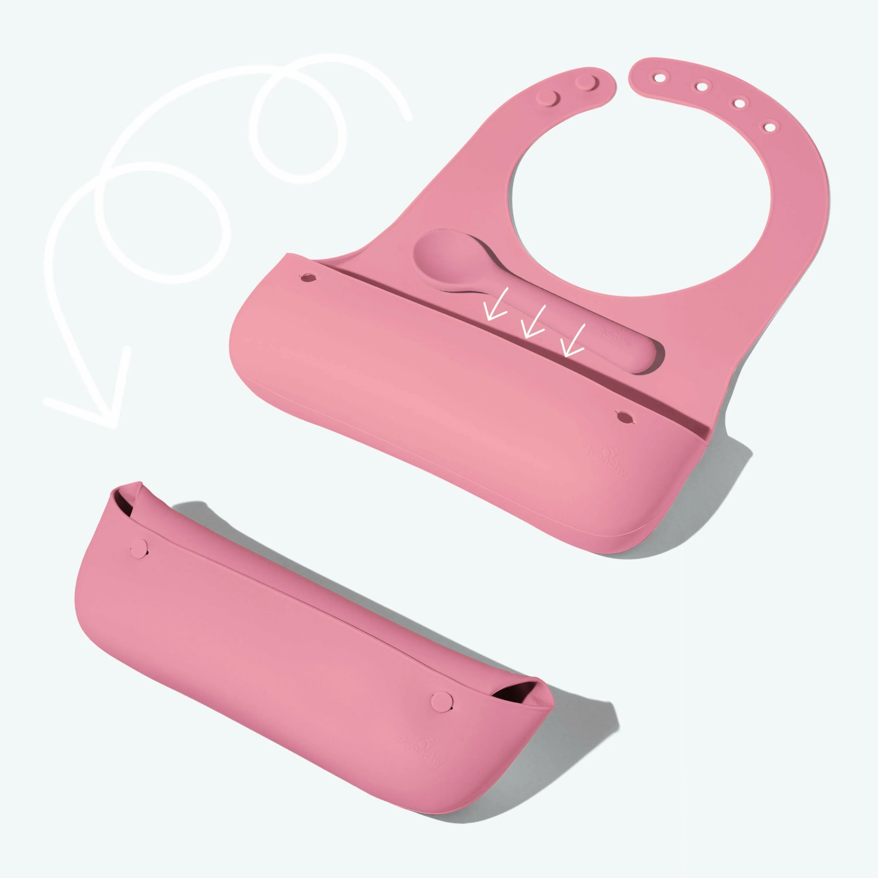 Avanchy Roll & Go Silicone Bibs for Babies   Spoon
