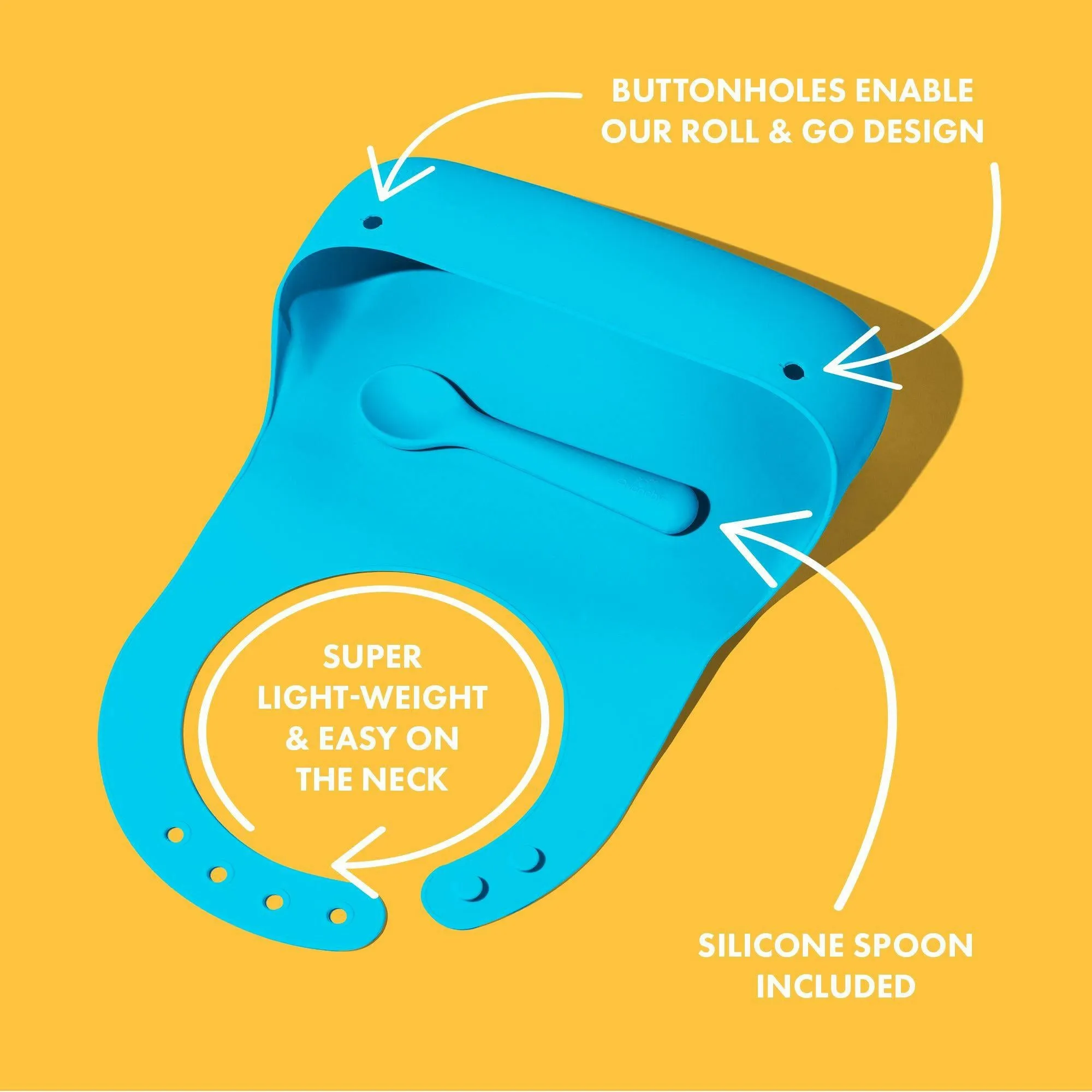 Avanchy Roll & Go Silicone Bibs for Babies   Spoon