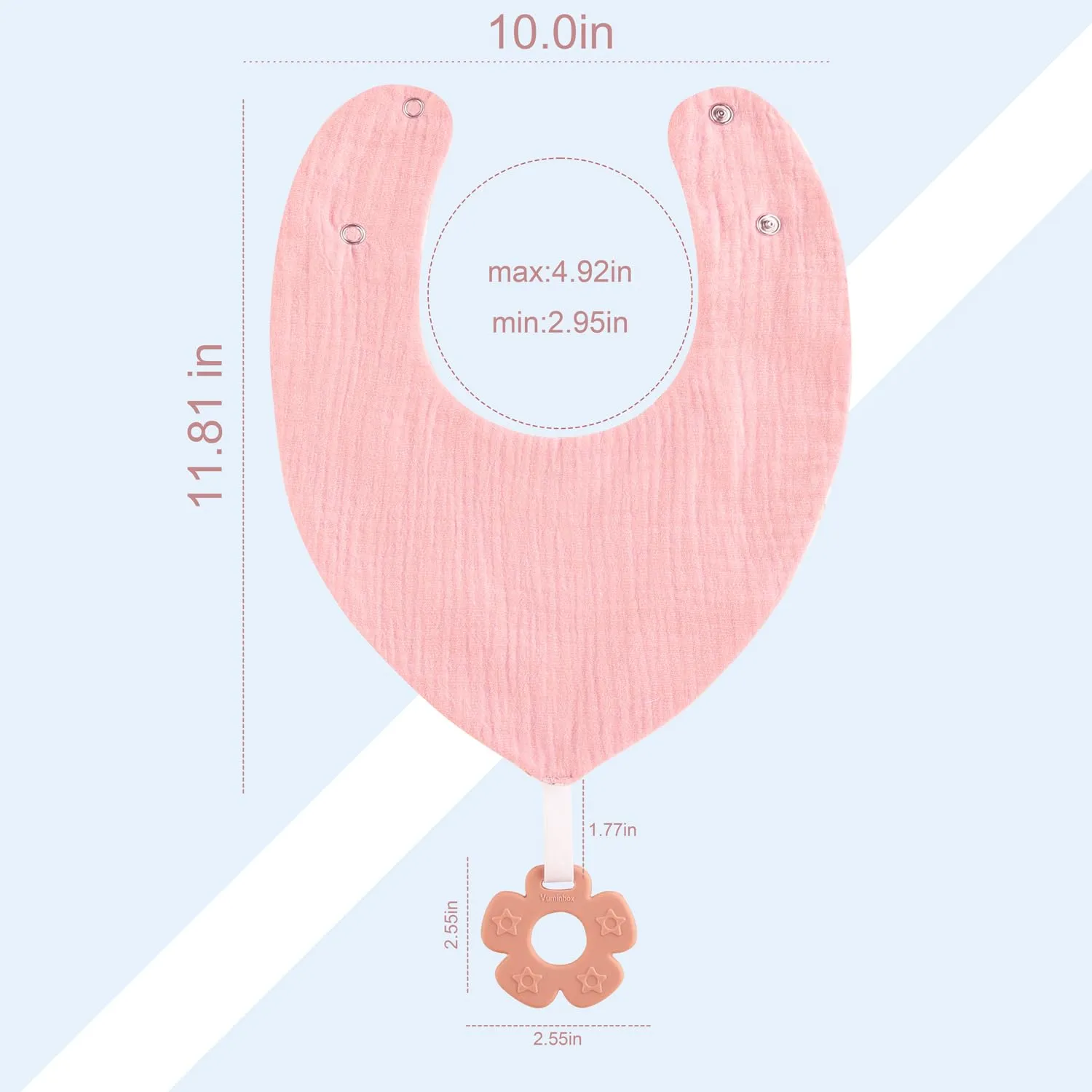 Baby Bandana Drool Bibs 6-Pack and Teething Toys 6-Pack Made with 100% Organic Cotton, Absorbent and Soft Unisex Muslin Bibs Pattern Girlsl
