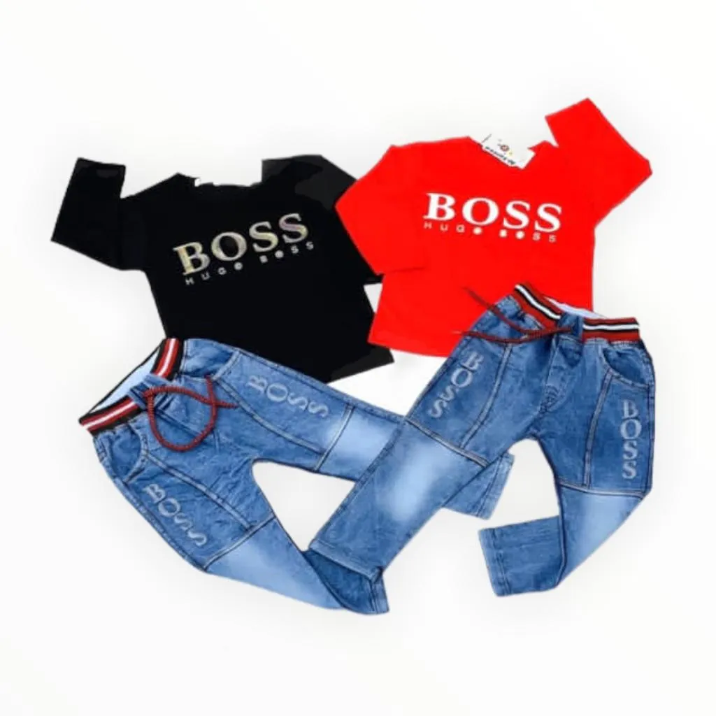 Baby Boy Summer Full Sleeves Dress With Jeans Pant BOSS