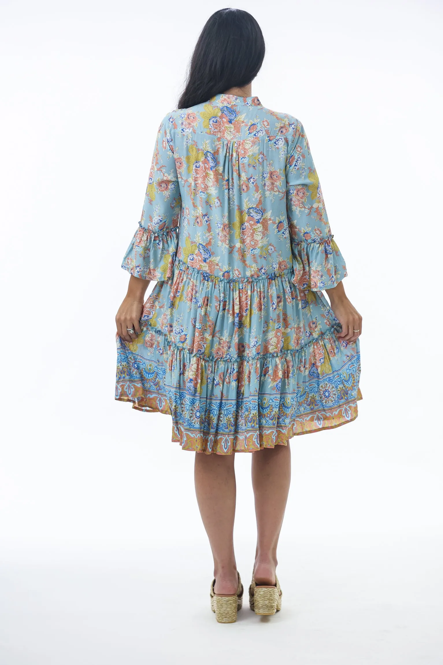 Baby Doll in Aqua Blooms