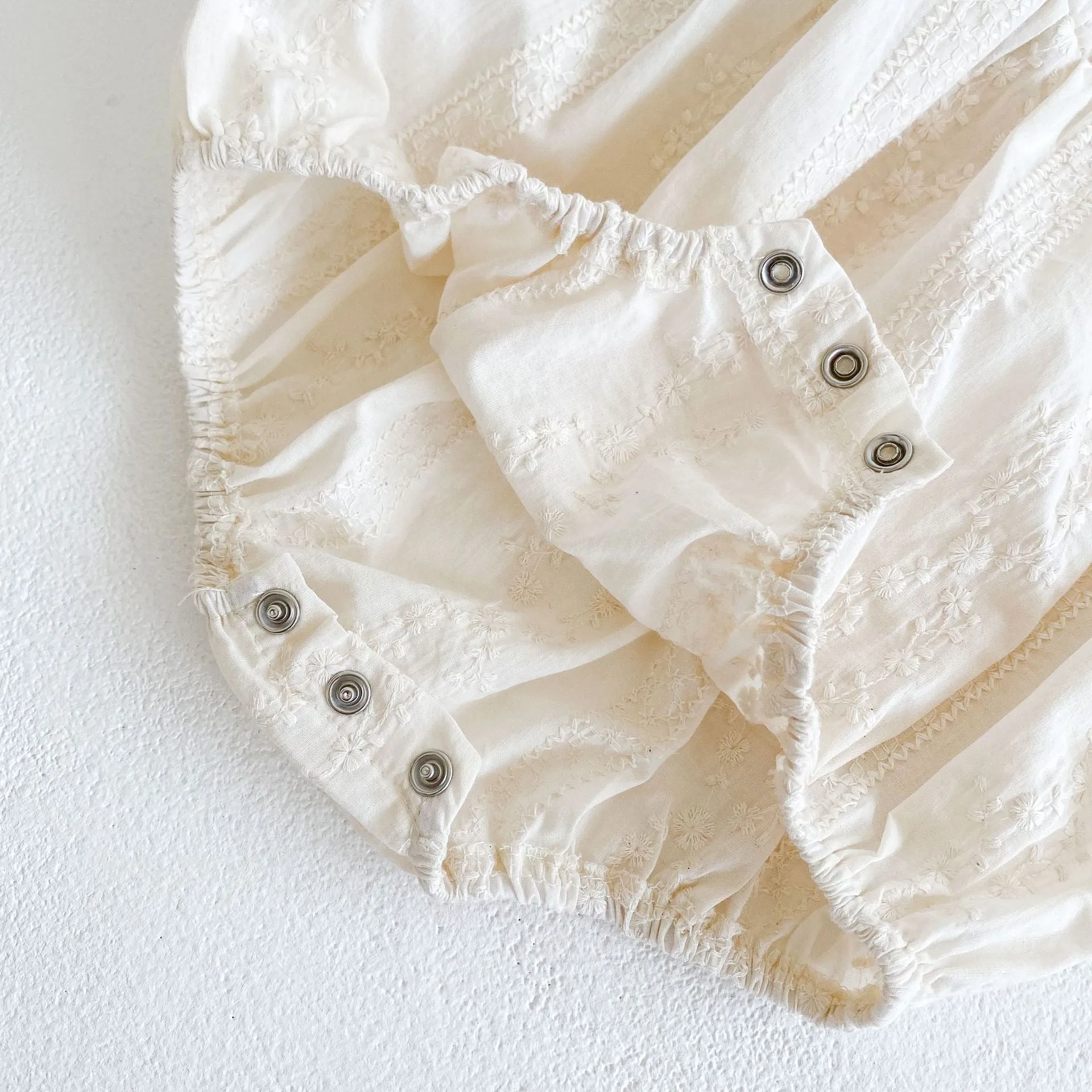Baby Jacquard Round Neck Jumpsuit