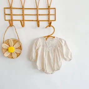 Baby Jacquard Round Neck Jumpsuit