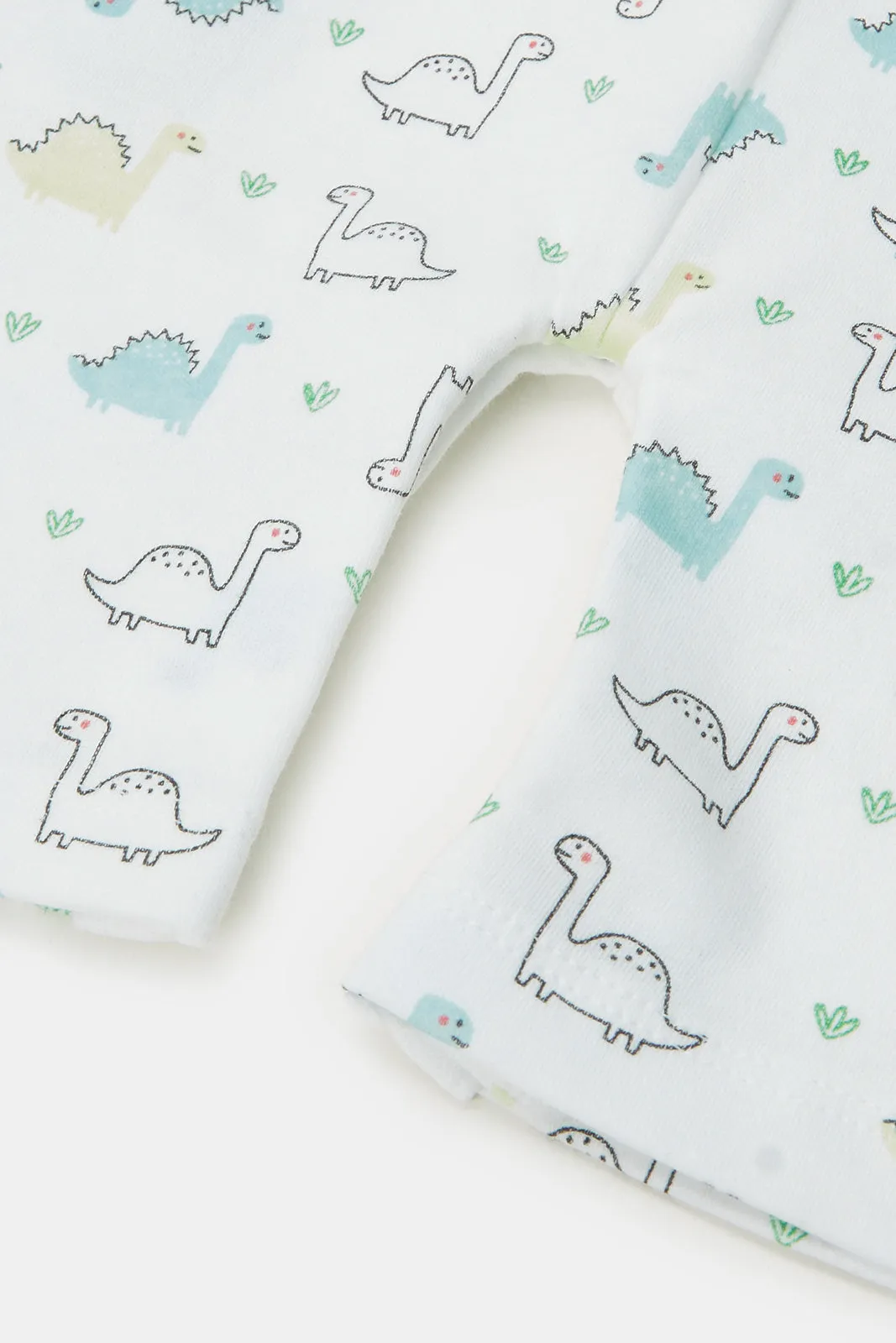 Baby Mint And White Printed T-Shirt And Dungaree Set (2 Piece)