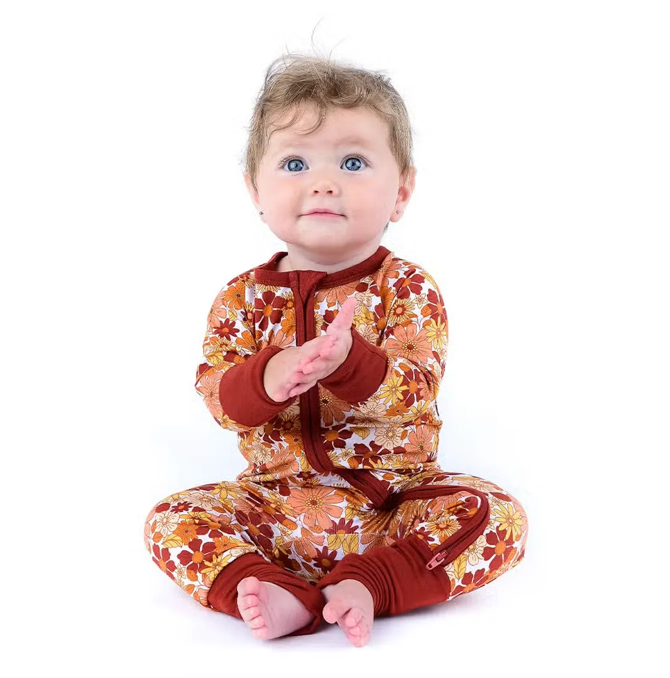 Bamboo Baby Footie Pajamas - Fall Floral