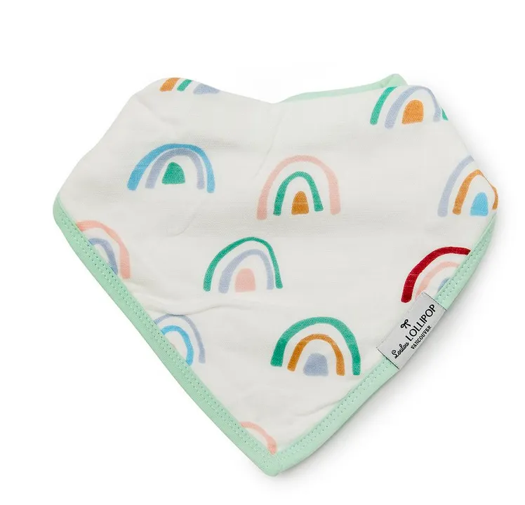 Bandana Bib Set- Llama/Rainbow