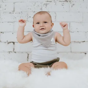 Bandana Dribble Bib Linen | Light Grey
