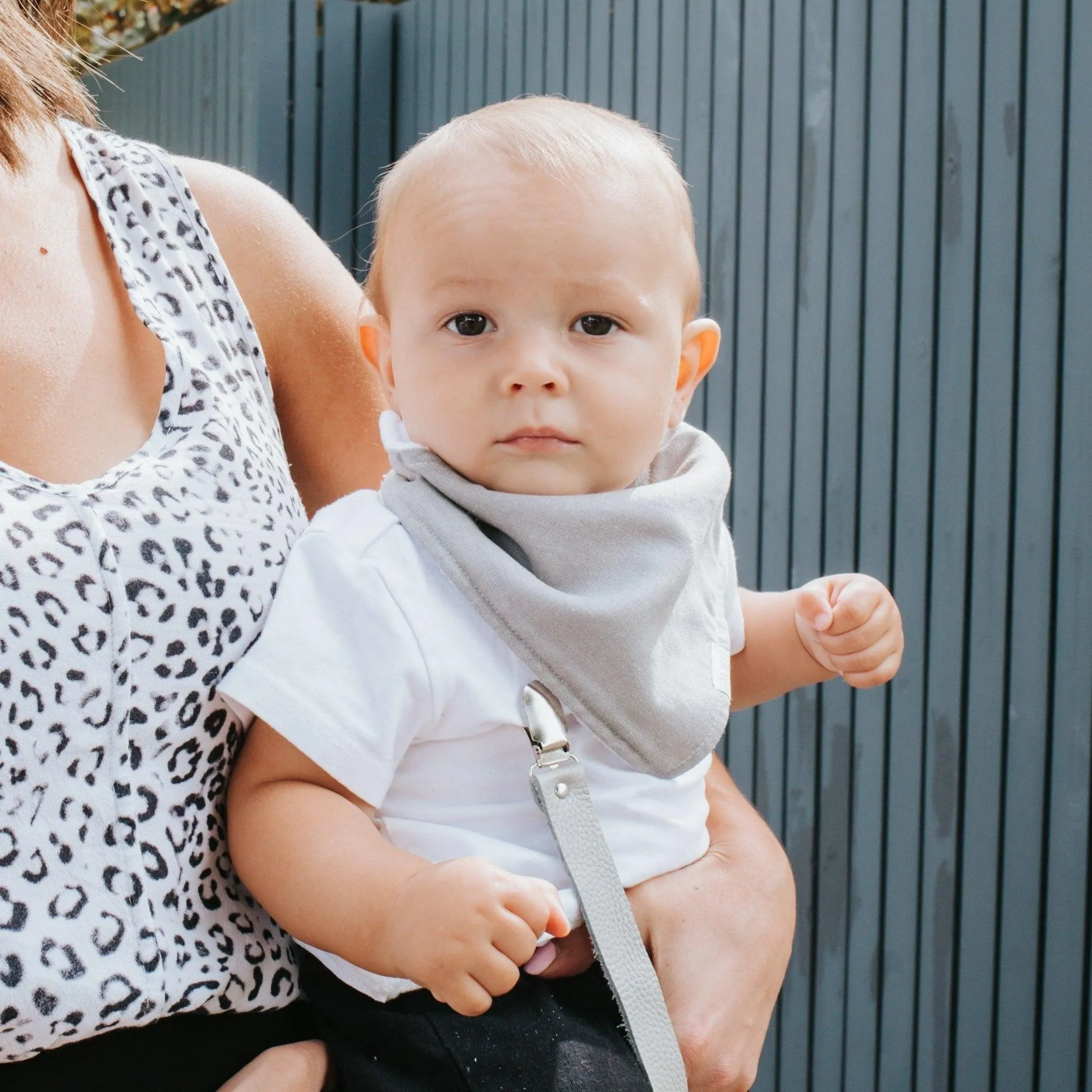 Bandana Dribble Bib Linen | Light Grey