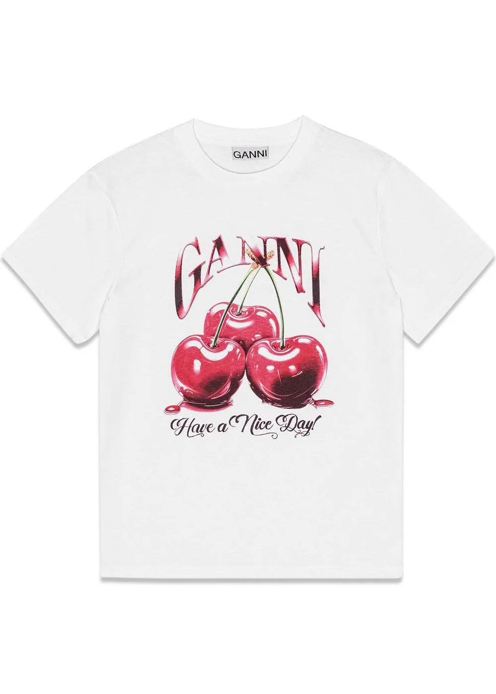 Basic Jersey Cherry Relaxed T-shirt - Bright White