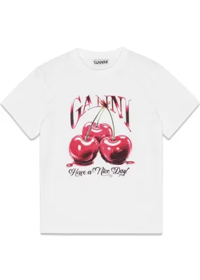 Basic Jersey Cherry Relaxed T-shirt - Bright White