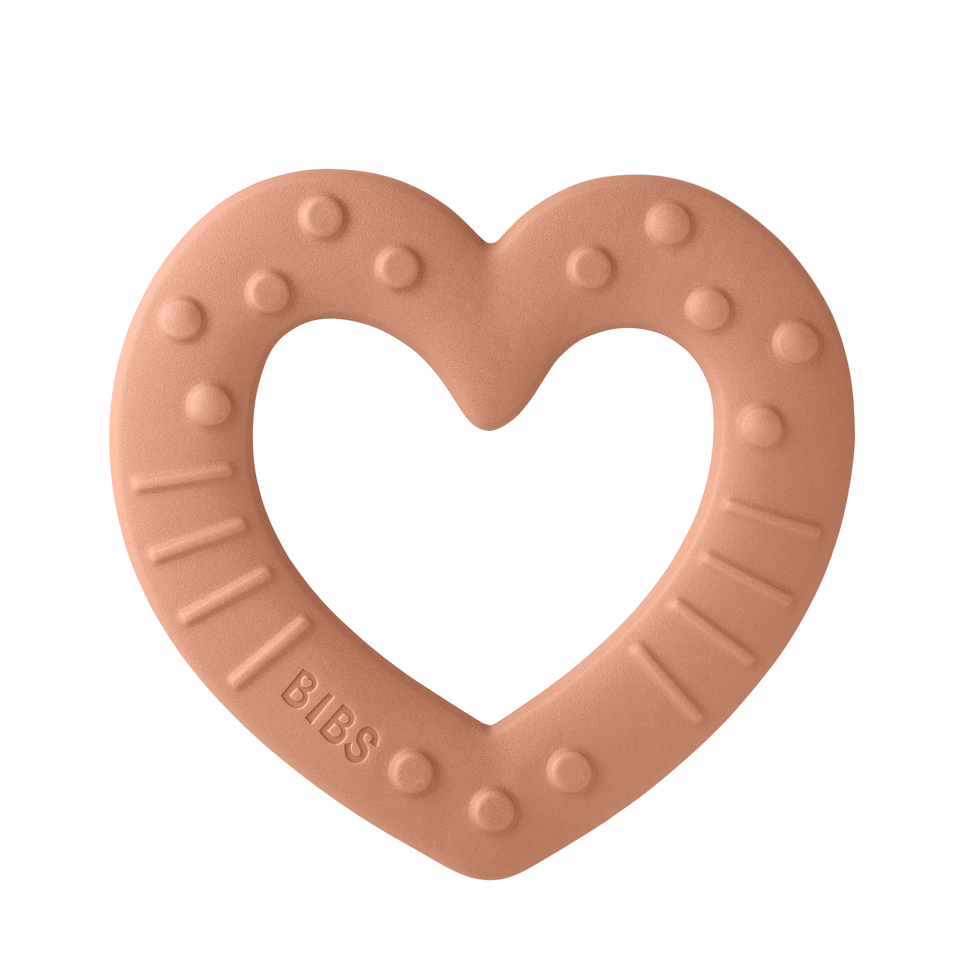 Bibs Baby Bitie Teething Toy Teething Toy Heart Peach