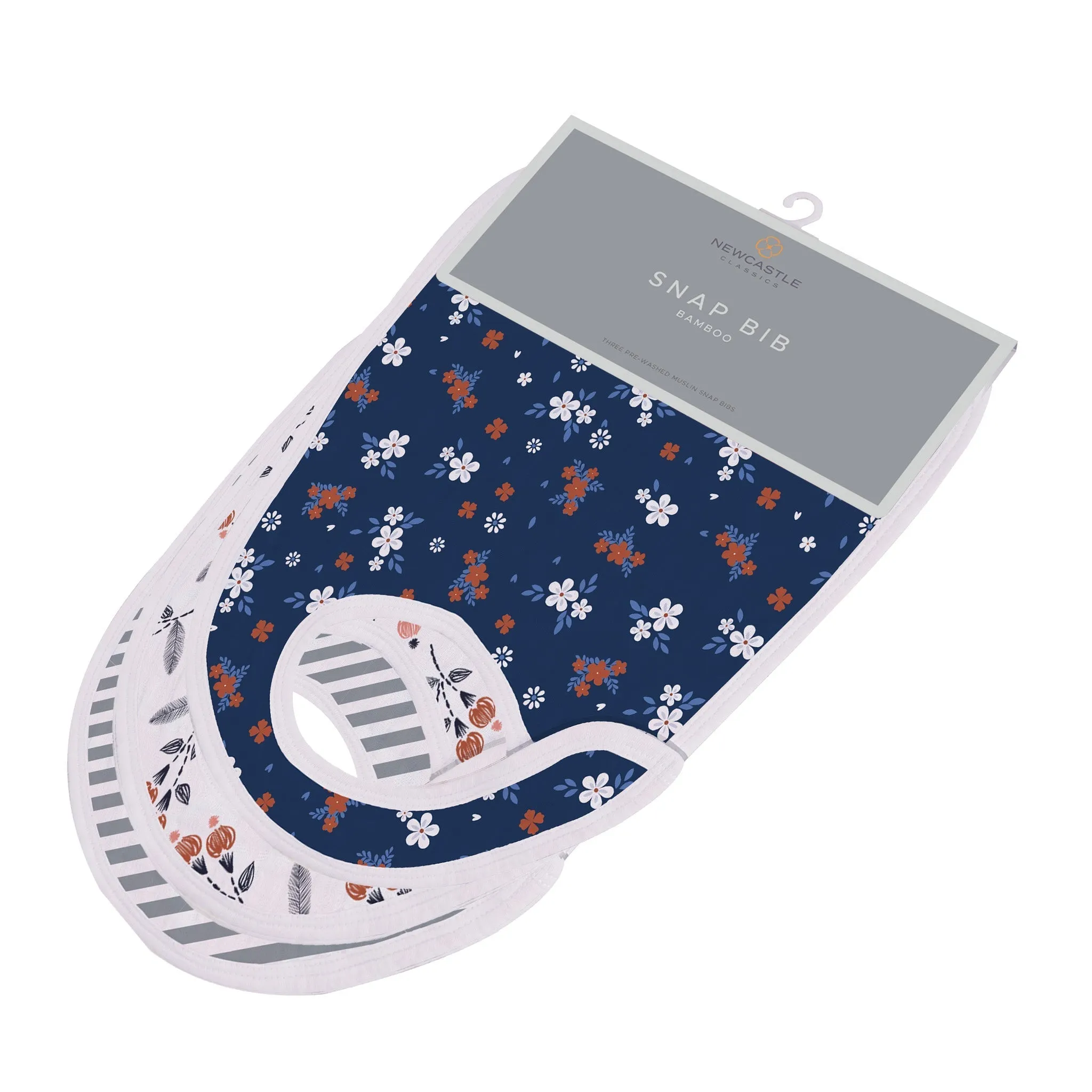 Blooms Floral Snap Bib 3PK