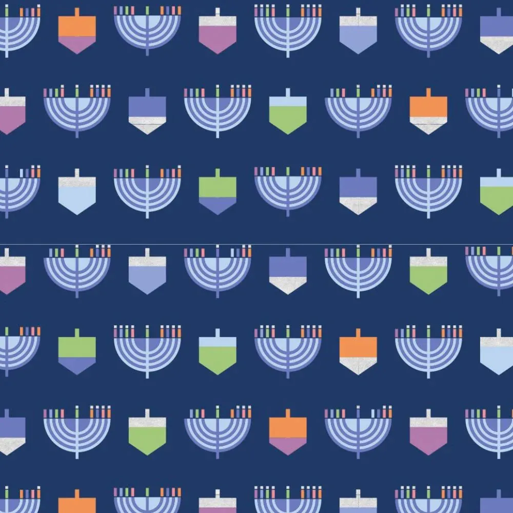 Blue Hanukkah Menorah Magnetic Footie