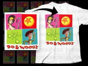 Bo and Woody Colorful Graphic Png Digital Download