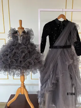 BT1896 Elegant Evening: Chic Mom & Baby Combo Dress