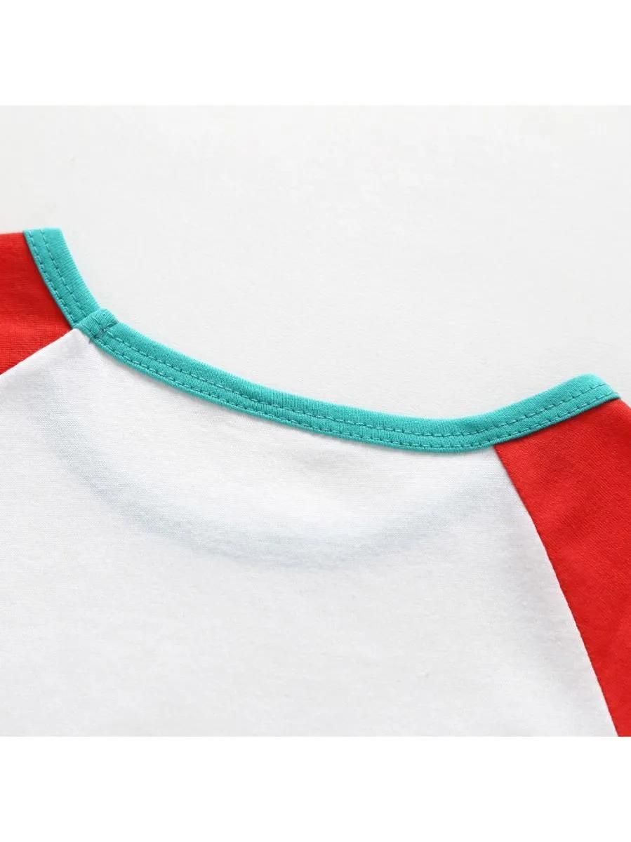 Cartoon Dinosaur Color-blocking Baby Little Boy T-shirt