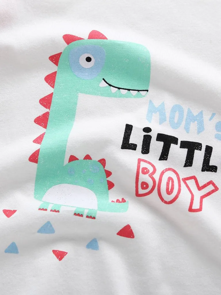 Cartoon Dinosaur Color-blocking Baby Little Boy T-shirt