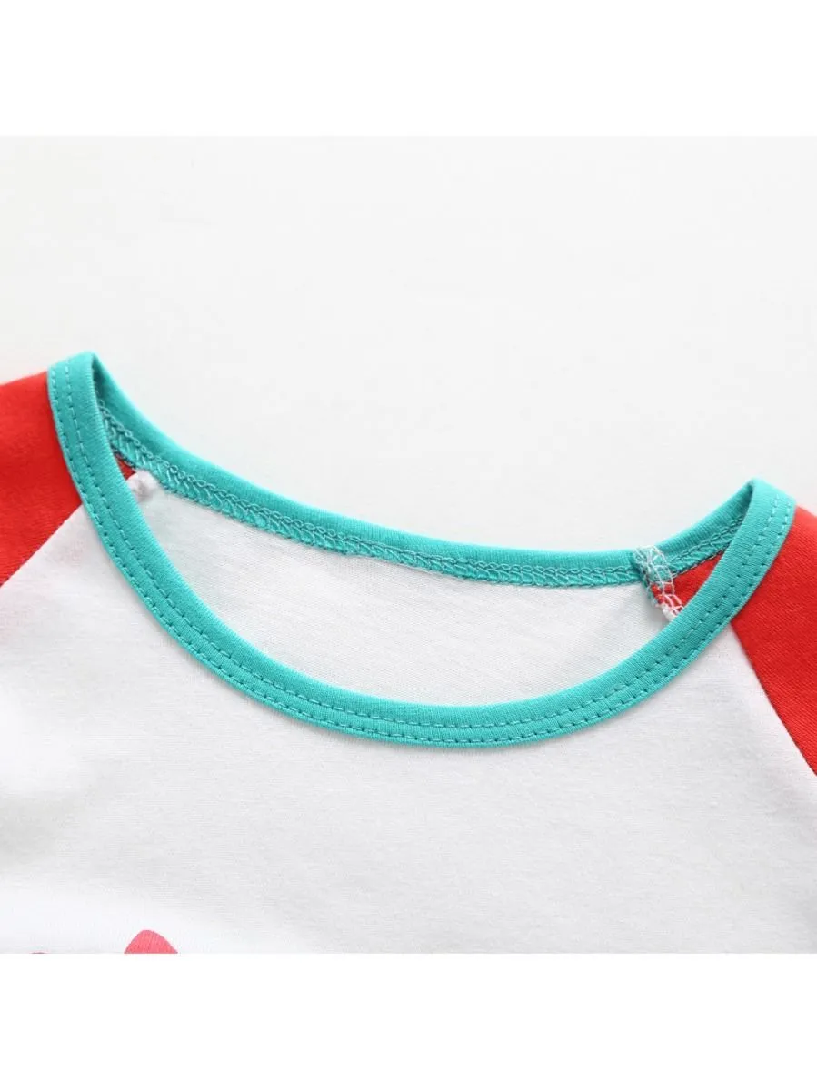 Cartoon Dinosaur Color-blocking Baby Little Boy T-shirt