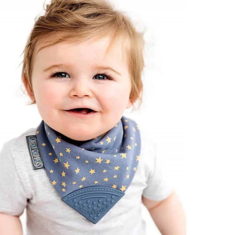 Cheeky Chompers Neckerchew Teething Dribble Bib - Midnight Stars