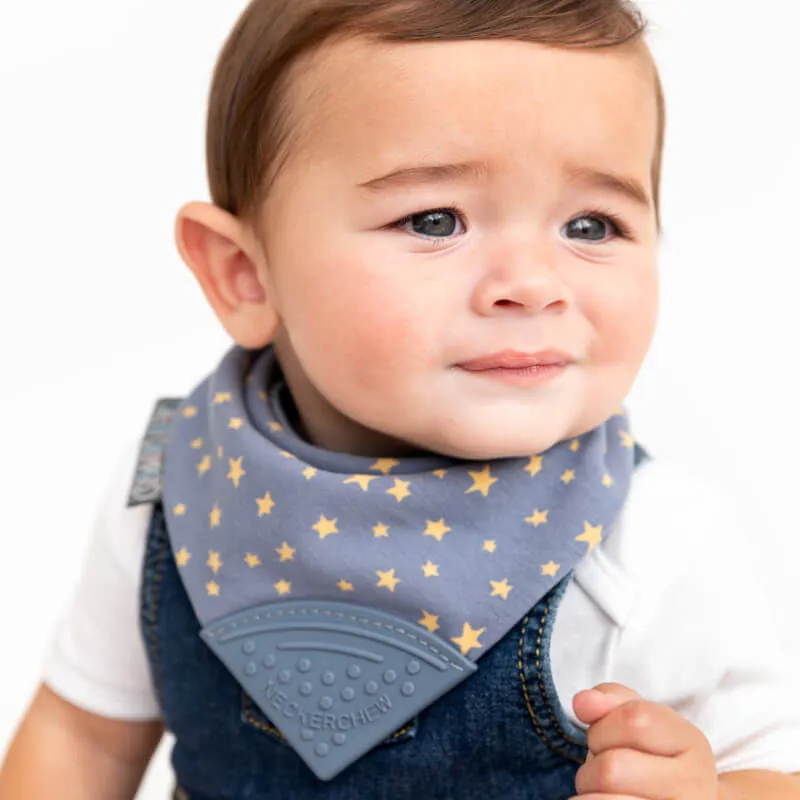 Cheeky Chompers Neckerchew Teething Dribble Bib - Midnight Stars
