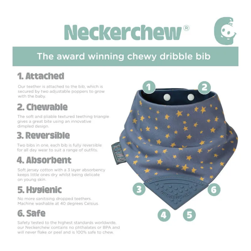Cheeky Chompers Neckerchew Teething Dribble Bib - Midnight Stars