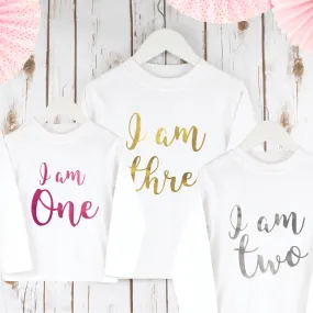 Children's Birthday T shirt with age