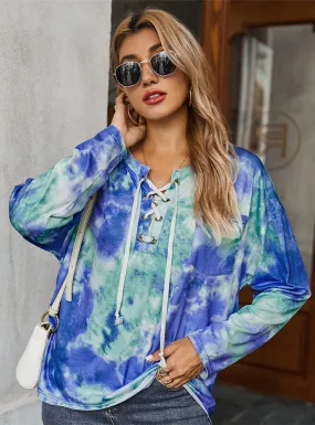 Color Tie-dyed Rope T-shirt Girl