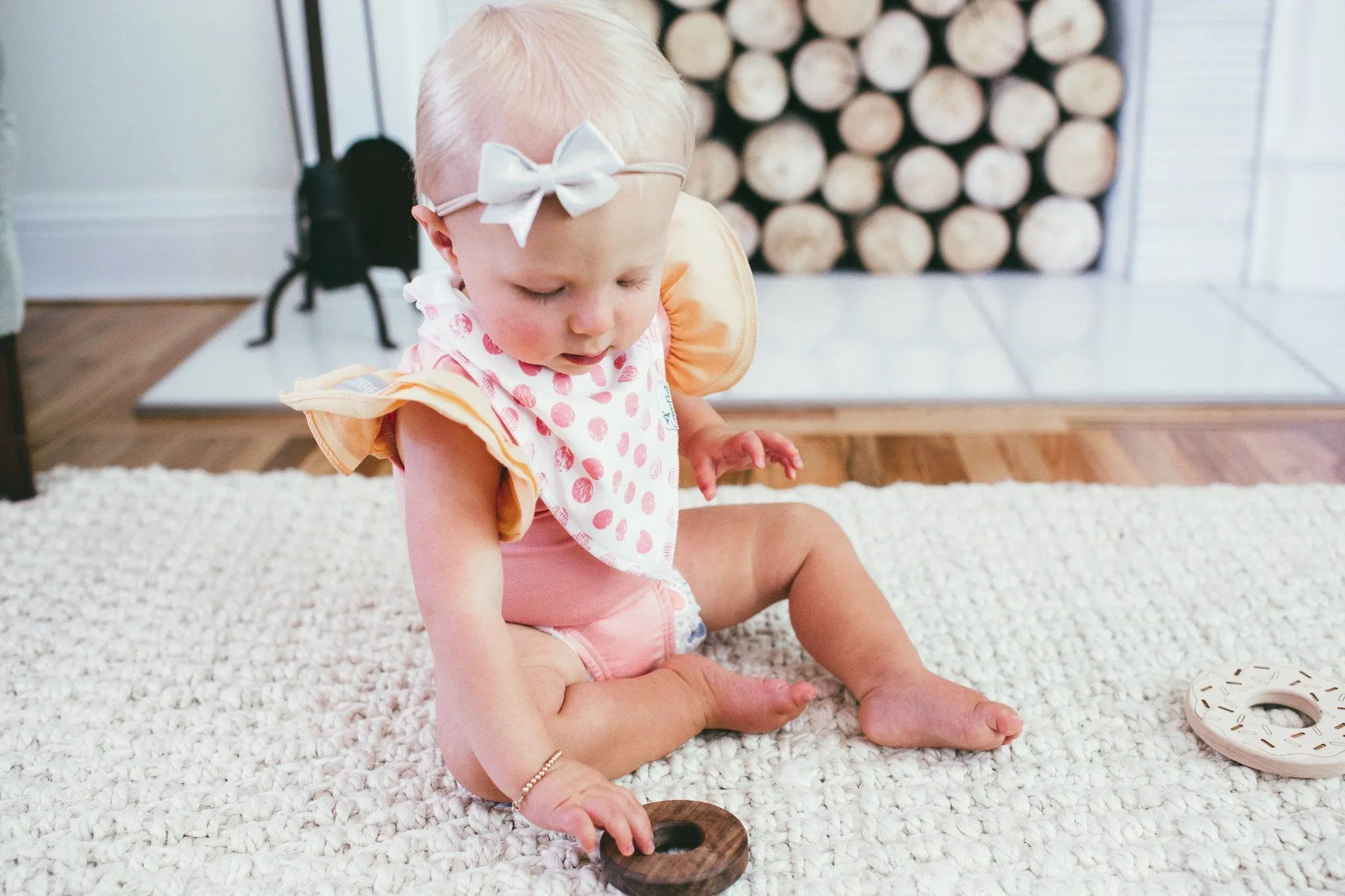 Copper Pearl Baby Bandana Bibs - Claire