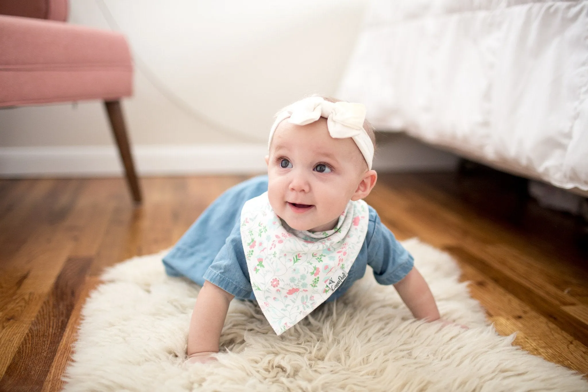 Copper Pearl Baby Bandana Bibs - Claire