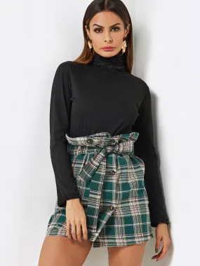 Custom Perkins Collar Plain Pleated Long Sleeve T-Shirts