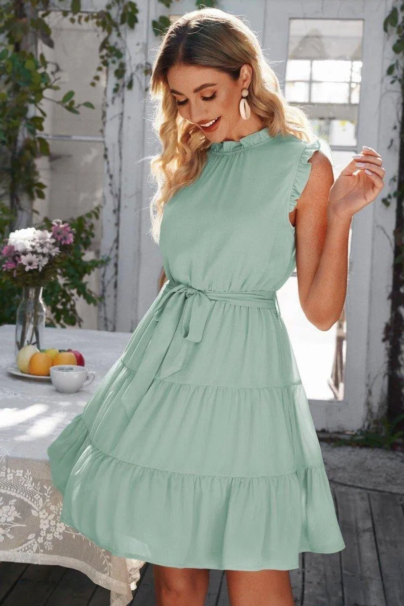 Daisy Ruffle Collar Tiered Dress