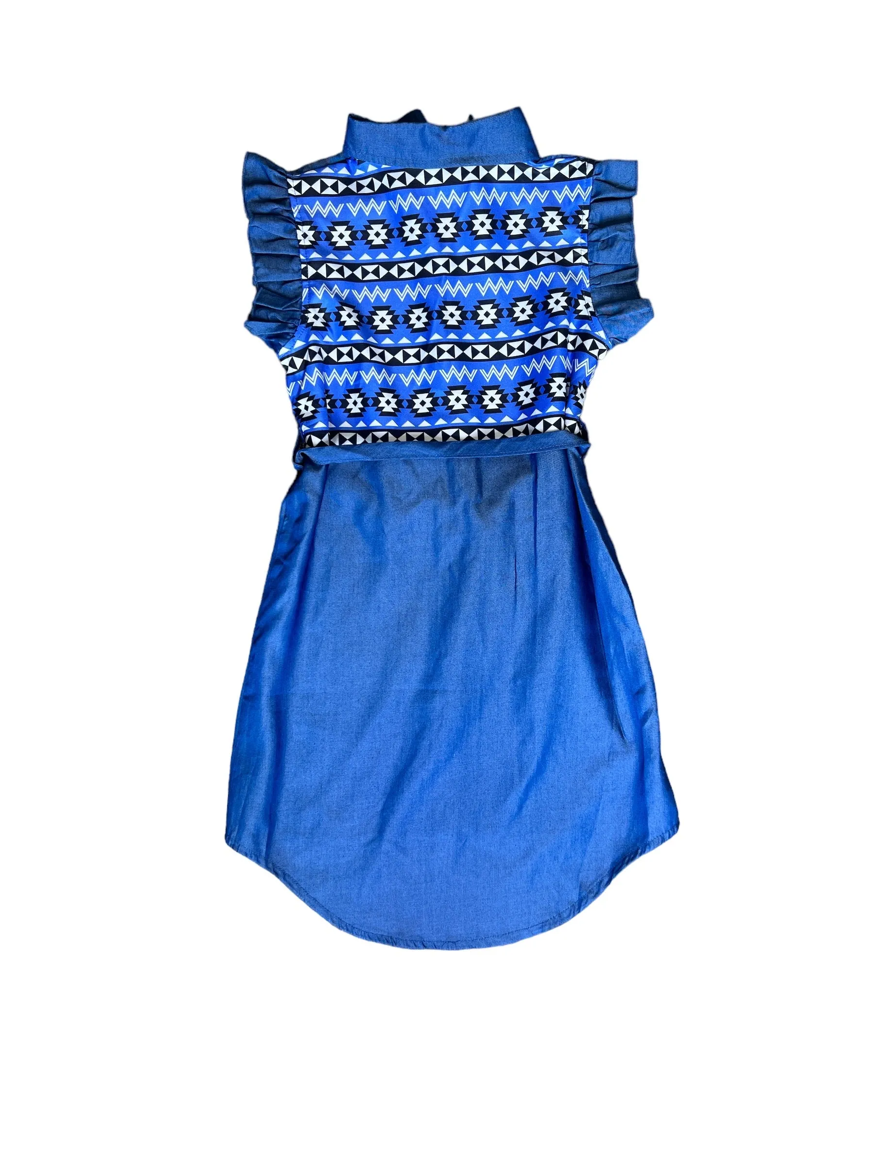 Denim Aztec SS Pearl Snap Dress Baby (0-18M)