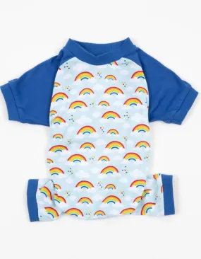 Dog Light Blue Rainbow Pajamas- Boy