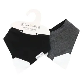 Double Sided Chew Bib - Midnight / Graphite