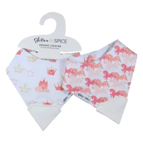 Double Sided Chew Bib - Princess / Unicorns