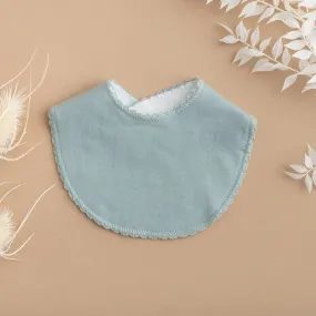 DUSTY BLUE ROUND BIB – 100% ORGANIC (ORGANIC COTTON FLEECE)